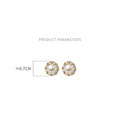 Earring Real 925 Sterling Silver Zircon Round Pearl Korean Chic Trendy